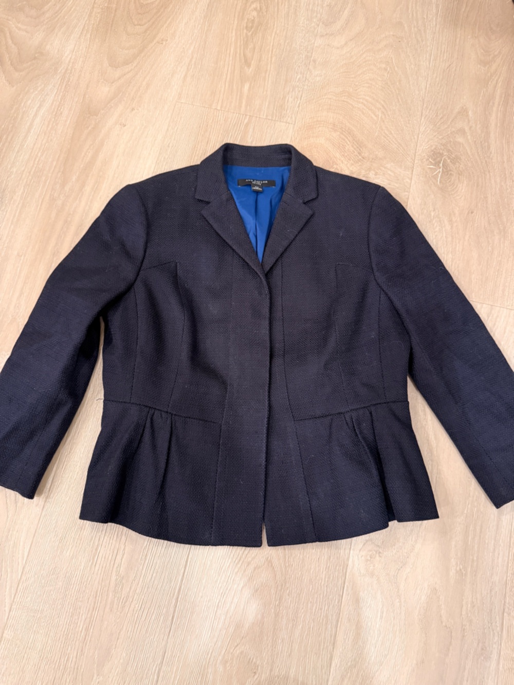 Ann Taylor Navy Blue Peplum Blazer Jacket